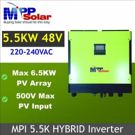 Invertor hibrid unda pura 5500W cu regulator MPPT 60A