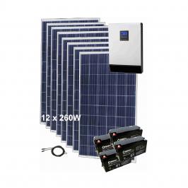 Sistem fotovoltaic 3kWp cu invertor hibrid si baterii de stocare