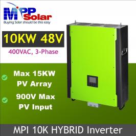 Invertor hibrid trifazic unda pura 10kW cu regulator MPPT 200A