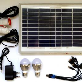 Kit fotovoltaic portabil cu becuri LED