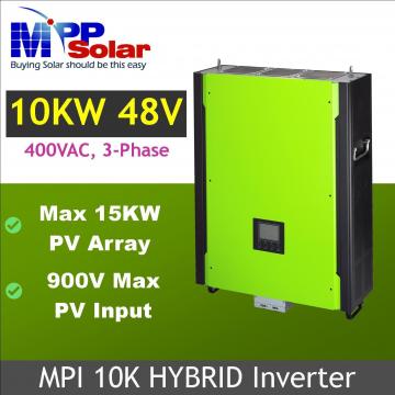 Invertor hibrid trifazic unda pura 10kW cu regulator MPPT 200A