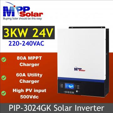 Invertor hibrid unda pura 3000W cu regulator MPPT 80A fara stocare